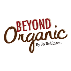 Logo of "Beyond Organic," featuring bold, stylized text in earthy tones that emphasizes a commitment to organic and sustainable practices.
